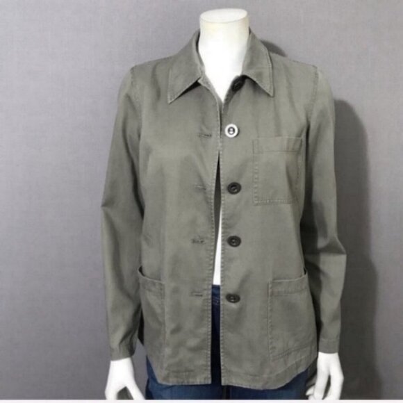 Sigrid Olson | Olive Button Down Military Jacket - Picture 3 of 9